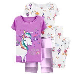 Carter's Toddler Girls' Unicorn 4-Piece Pajamas Set NWT